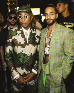 Pharrell Williams et Maluma au défilé Louis Vuitton à Paris, le 20 juin 2023.